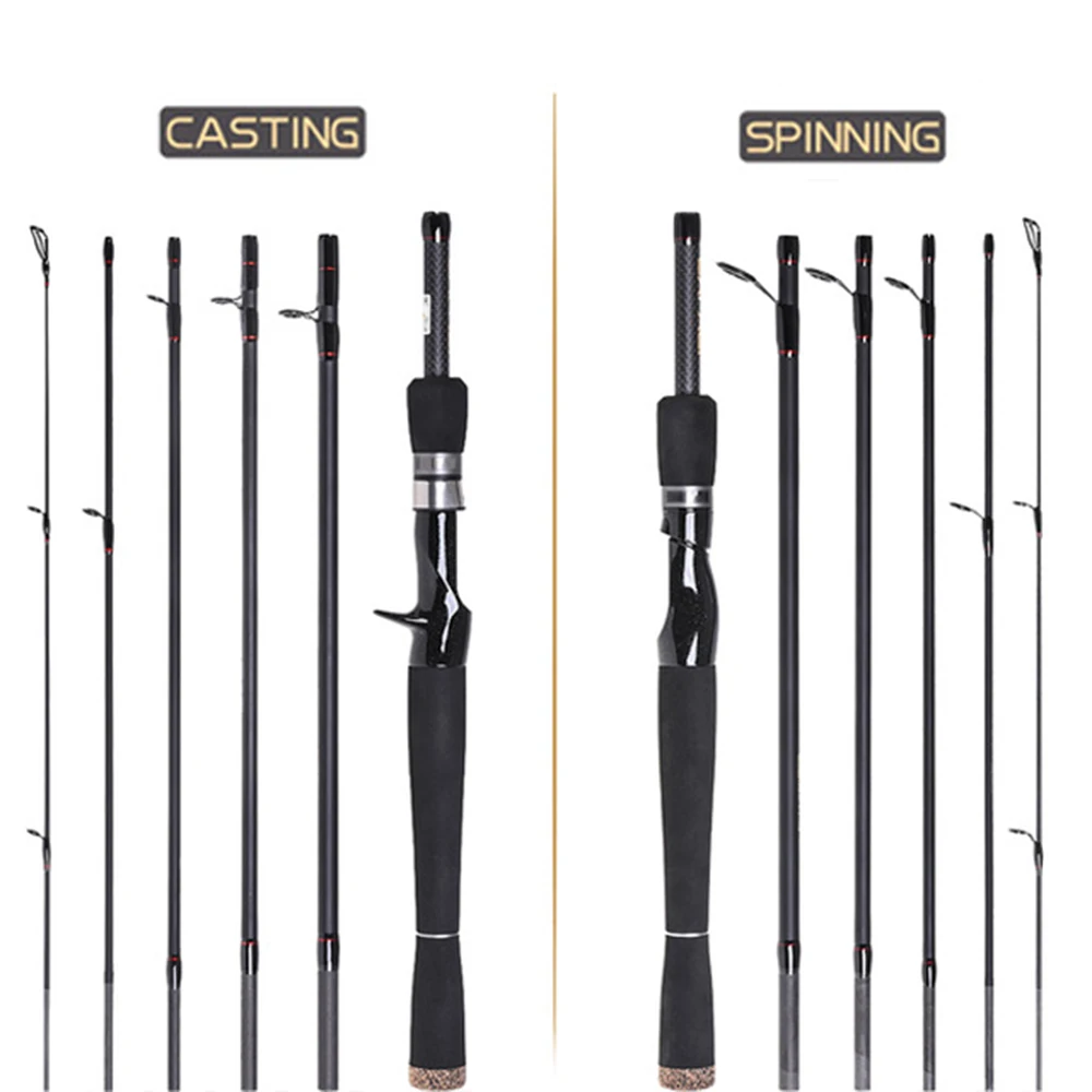 2,1 m 2,4 m de señuelo Rod sección carbono girando caña de pescar de barra de pesca Polo atraer Wt: 1-16g de agua salada de la barra - 1