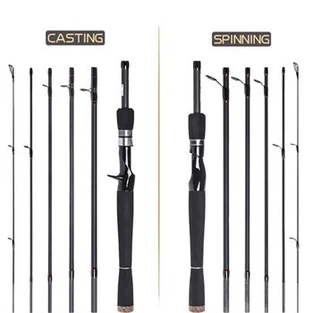 

2.1m 2.4m Casting Lure Rod 6 Section Carbon Spinning Fishing Rod Travel Rod Casting Fishing Pole Lure Wt:1-16g Saltwater Rod