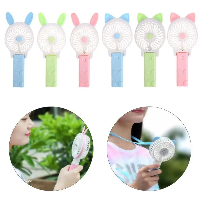 

Cute Mini Portable USB Charging Handheld Fan Mute Cooler Device with Cable