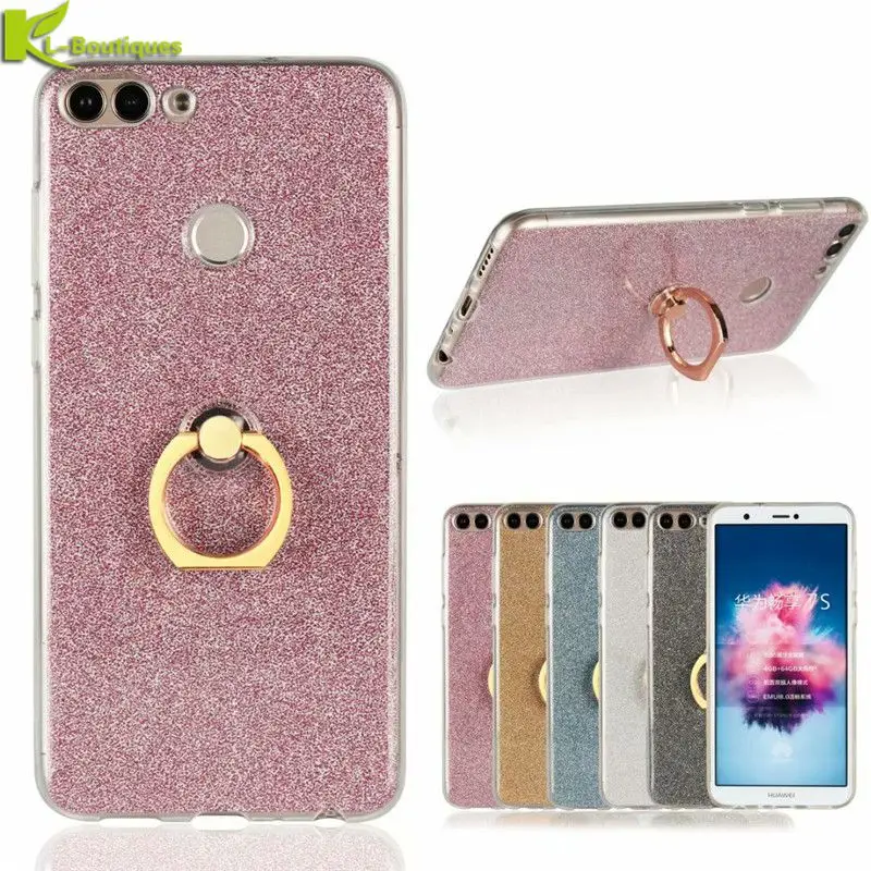 

P Smart Phone Case on for Huawei P Smart Case Glitter Shining Powder Slim Soft TPU Back Cover for Huawei PSmart Enjoy 7S Fundas