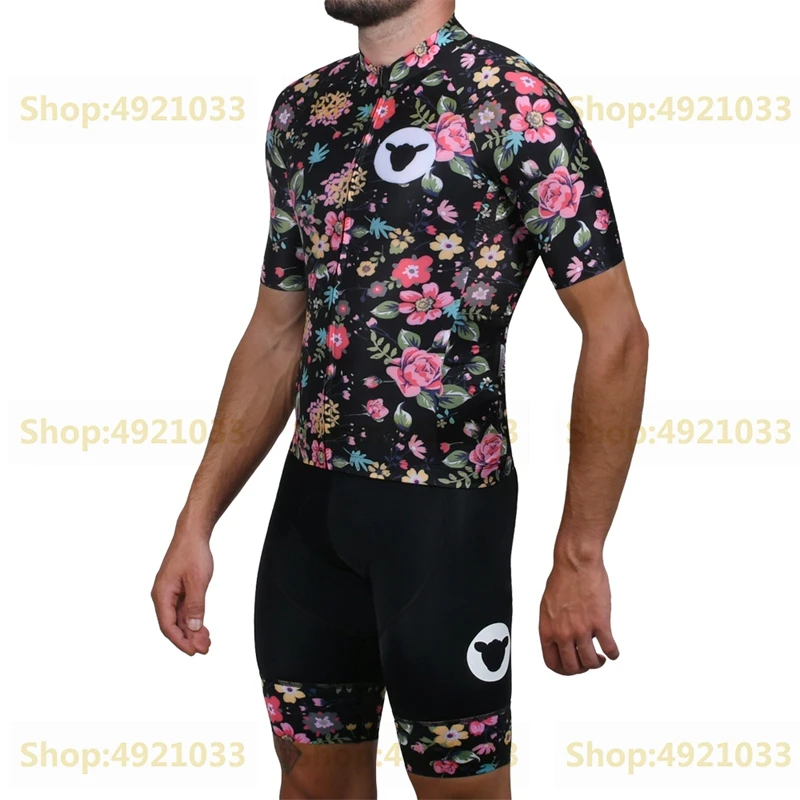 

Black sheep cycling kit 2018 Men's cycling racing short sleeve Jersey and bib shorts set riding bicycle wear Outdoor Sport shirt