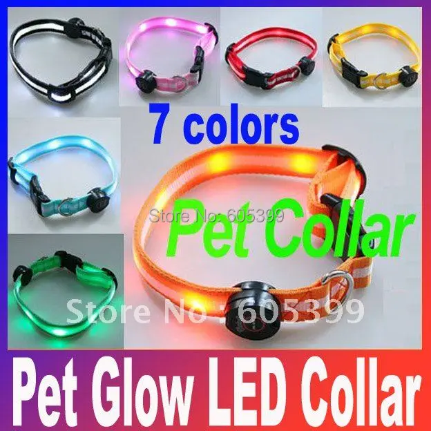 Светящийся светодиодный светильник для кошек, собак, домашних животных, мигающий защитный ошейник, светящийся светодиодный ошейник для собак, 7 цветов на выбор
