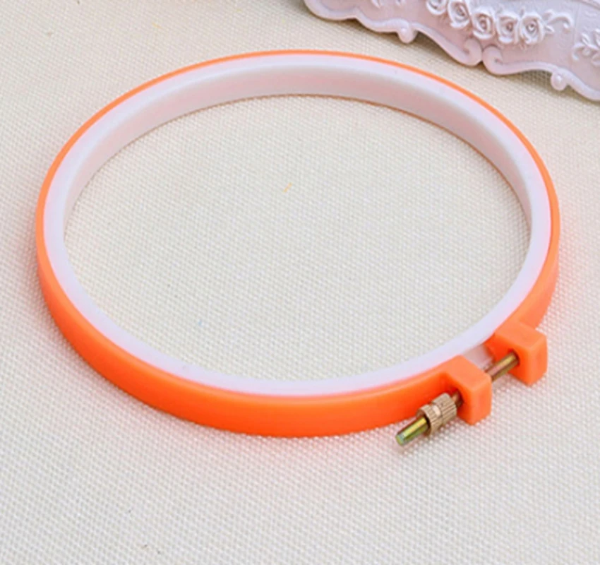 

Plastic Cross Stitch Machine Adjustable Embroidery Hoop Ring Sewing 13-27.5cm Random Color