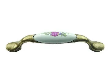 Pastoral pink roses ceramic handle wardrobe cupboard door drawer handles South Korea wind shoe 1136 series