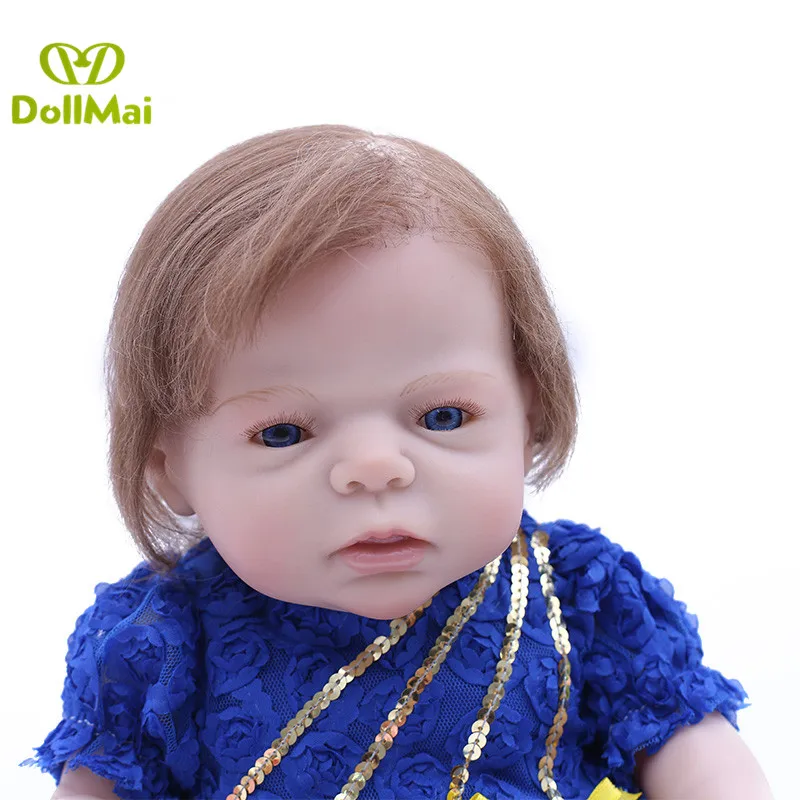 Dollmai bebes reborn 2" 50 см полный винилсиликоновых reborn Девочка Кукла с розовый кролик плюшевые бутылочка с соской Детские Подарочные игрушки