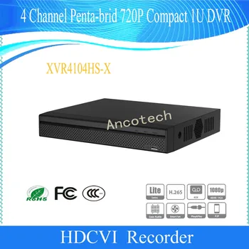 

Free Shipping Original English CCTV 4Ch Security Penta-brid H.265 H.264 720P Compact 1U DVR Without Logo XVR4104HS-X