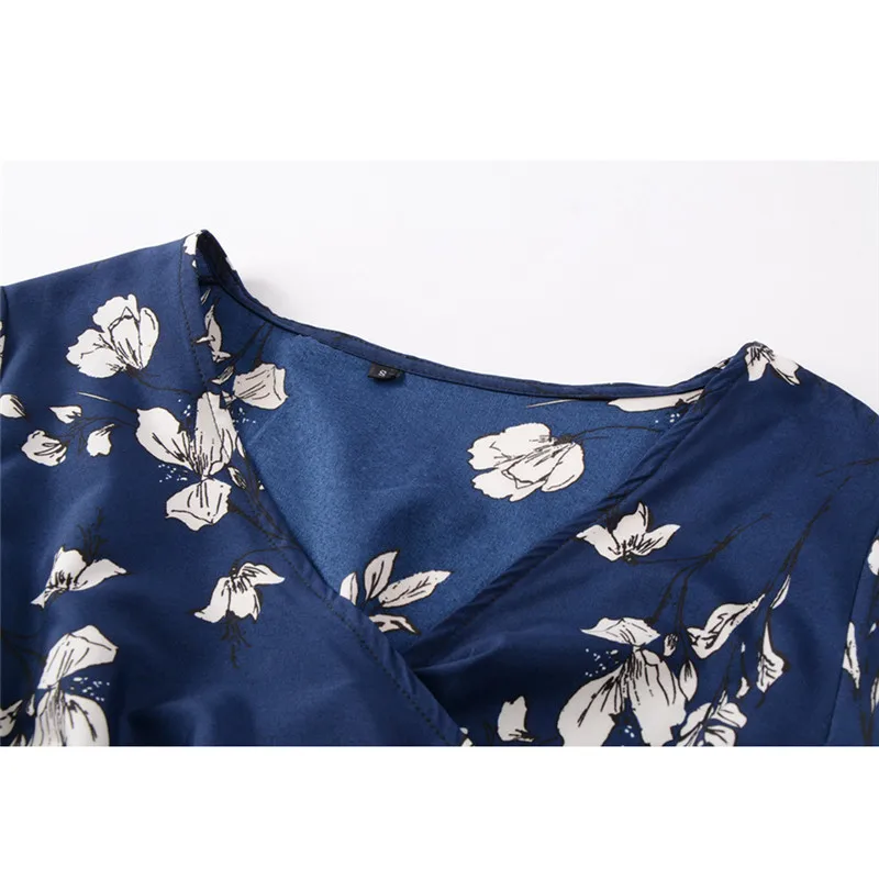 Mujer manga larga estampado Floral manga corta Tops blusa Camisa Ropa De Mujer Verano Camisa De Mujer Blusas De Mujer De Moda Camisa # A2