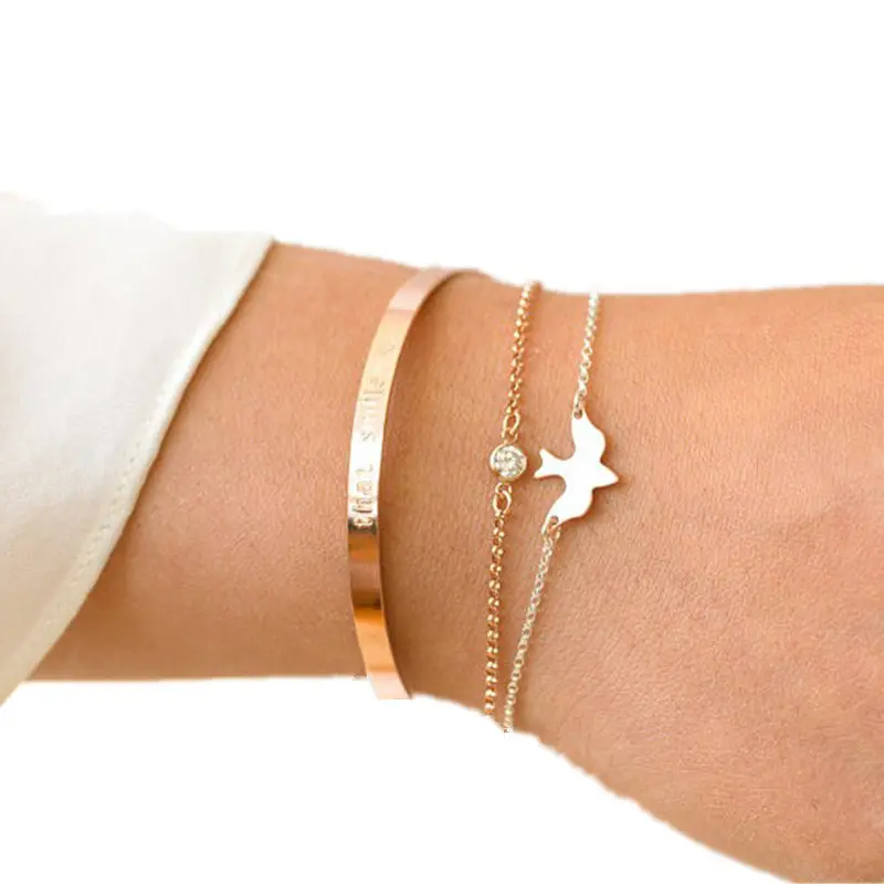 

Bracelets For Women Peace Dove Fashion Statement Jewelry Bracelet Soar Birds Thin Bracelet Swallow Bangles Woman Bracelet Cuff