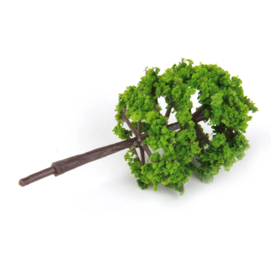 80Pcs 5cm Height Green Tree Models for RR Railway Diorama Park Garden Scenery Building Accessory