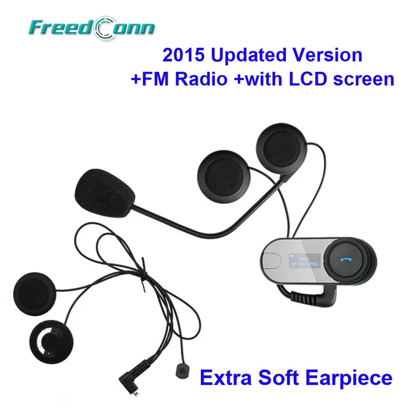 New Updated Version!!TCOM-SC W/Screen BT Bluetooth Motorcycle Helmet Intercom Headset with FM Radio+Soft Earpiece