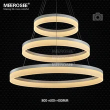 Wholesale High Quality LED Pendant Ring Light Modern LED Pendant Light Fixture White Acrylic Circle Suspension Lamp MD5060