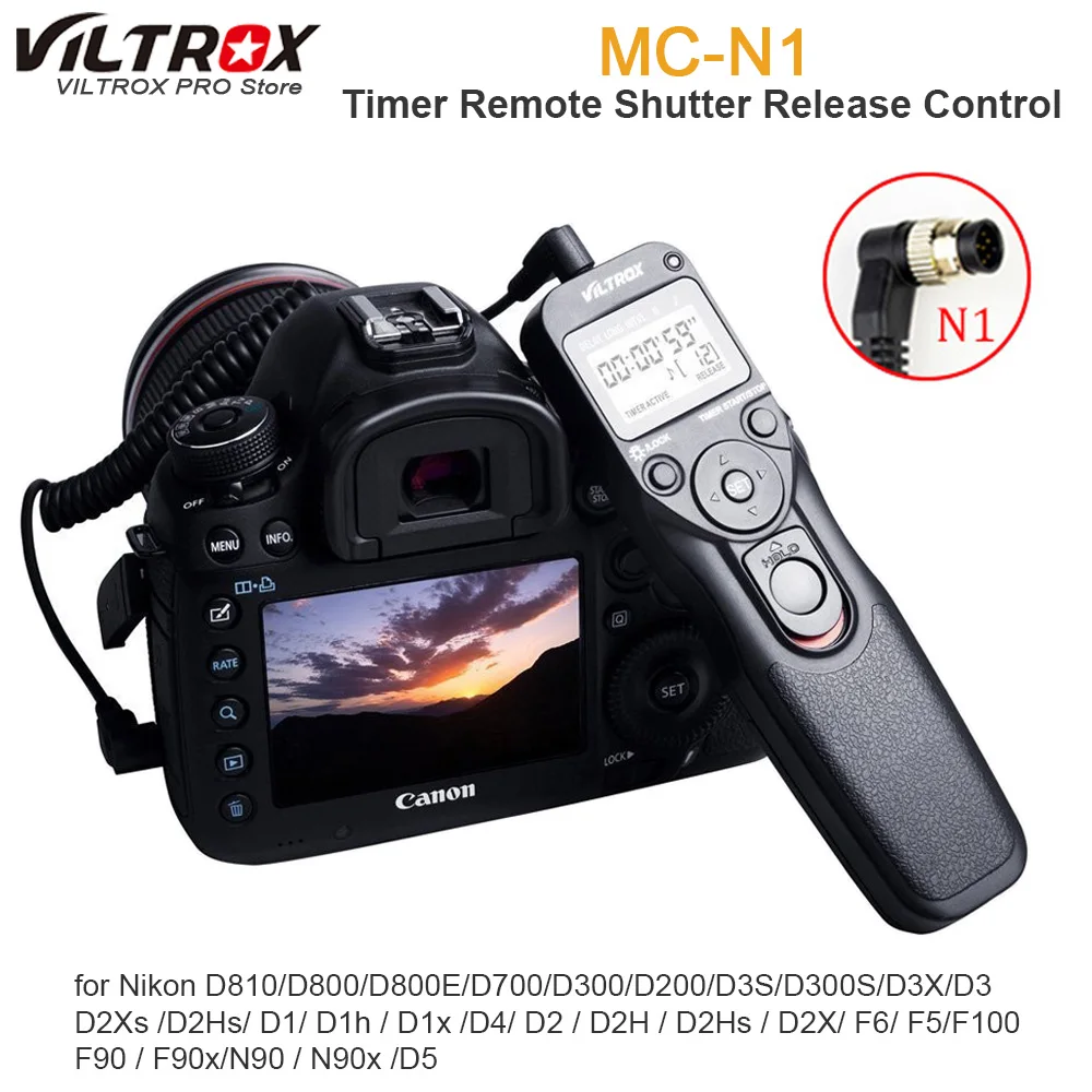 Viltrox MC N1 LCD Timer Remote Shutter Release Control Cable Cord for