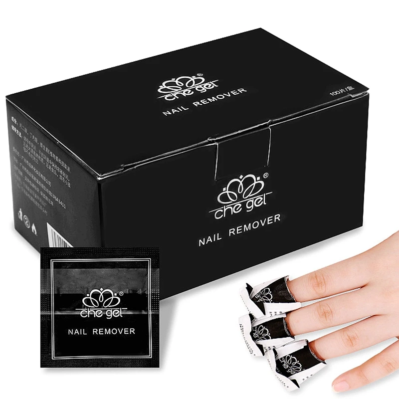 100 Pieces Gel Nail Polish Removal Wraps Nail Art Polish Easy Soak Off