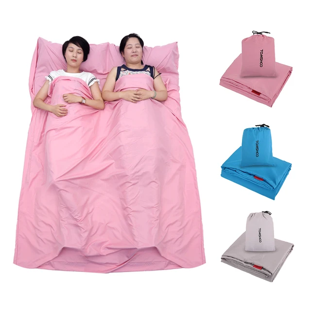 Tomshoo Double Sleeping Bag Outdoor Liner Polyester Tomshoo Double Sleeping Bag Outdoor Liner Polyester Pongee Portable Camping Travel Healthy