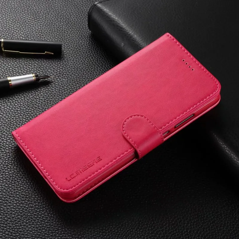 Флип-чехол-бумажник для huawei P30 Pro Lite Nova 4e P20 Pro 3e Y9 Y5 P Smart Plus чехол фоторамка со слотом для карты памяти кожаный чехол - Цвет: Red