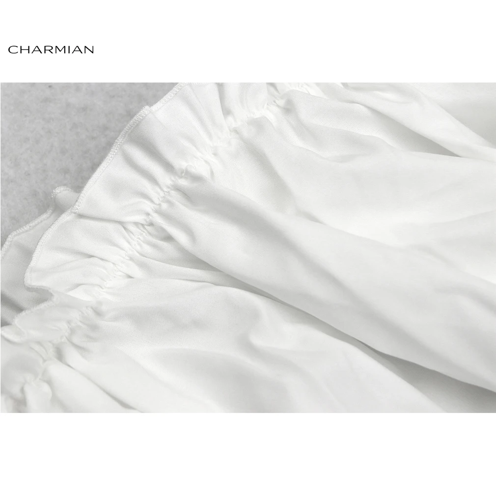 Charmian топ с открытыми плечами винтажная Готическая викторианская блузка Лолита Эластичный Белый Топ стимпанк размера плюс женская одежда