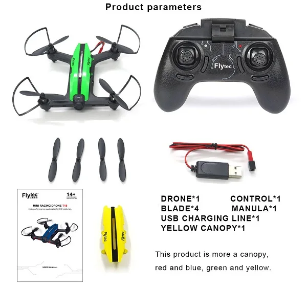 Flytec_T18D_RC_Quadcopter_Mini_Racing_Drone_4CH_6axit_UFO_with_Wifi_FPV_720P_Height_Hold_Mode_RTF_24