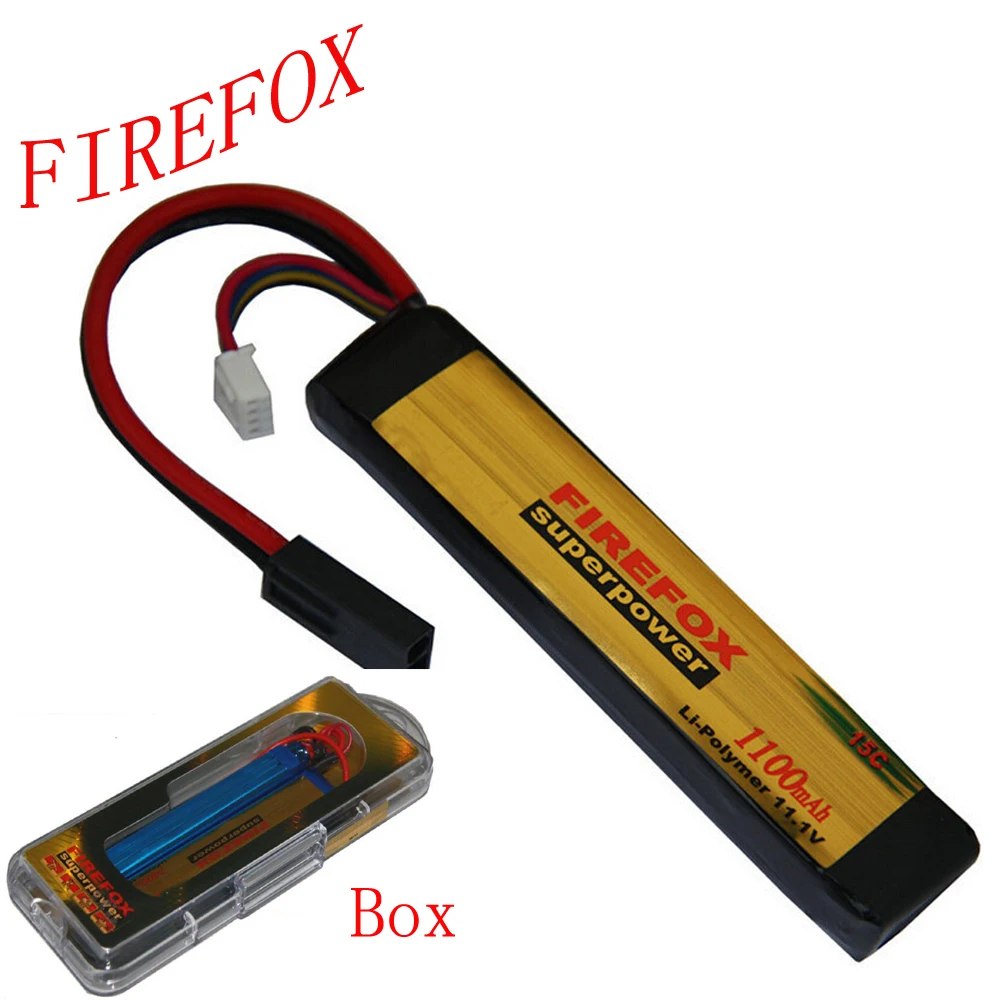 

1pcs 100% Orginal FireFox 11.1V 1100mAh 15C Li Po AEG Airsoft Battery F3R11 Drop shipping