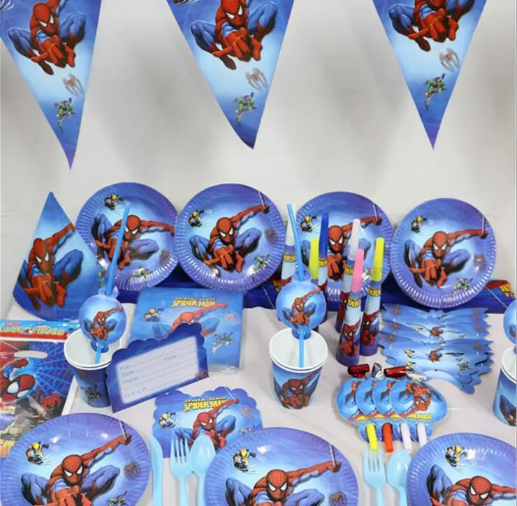 Enfants Fete D Anniversaire Spiderman Theme Theme Plaque Tasse Ventouse Chapeau Accessoires Decoratifs Bebe D Anniversaire Robe Up Vaisselle Ensemble Aliexpress