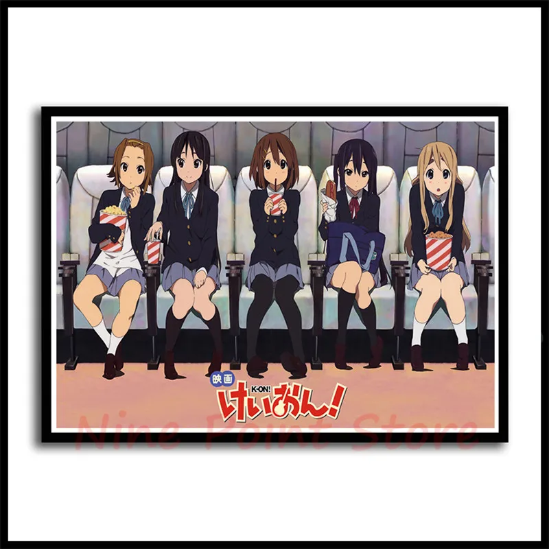 K-ON японского аниме HD мелованная бумага для художественной печати плакат стены стикеры кафе декоративная живопись бескаркасная