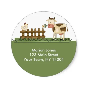 

3.8cm Return Address Label Home Sweet Farm Envelope seal Classic Round Sticker