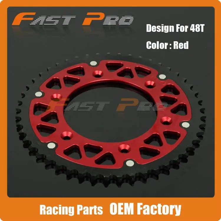 

48T CNC Rear Chain Sprocket Steel and Aluminum For CRF150F CR250R CRF250R XR250R CRF450R XR650R XL250 Dirt Bike Motocross Enduro