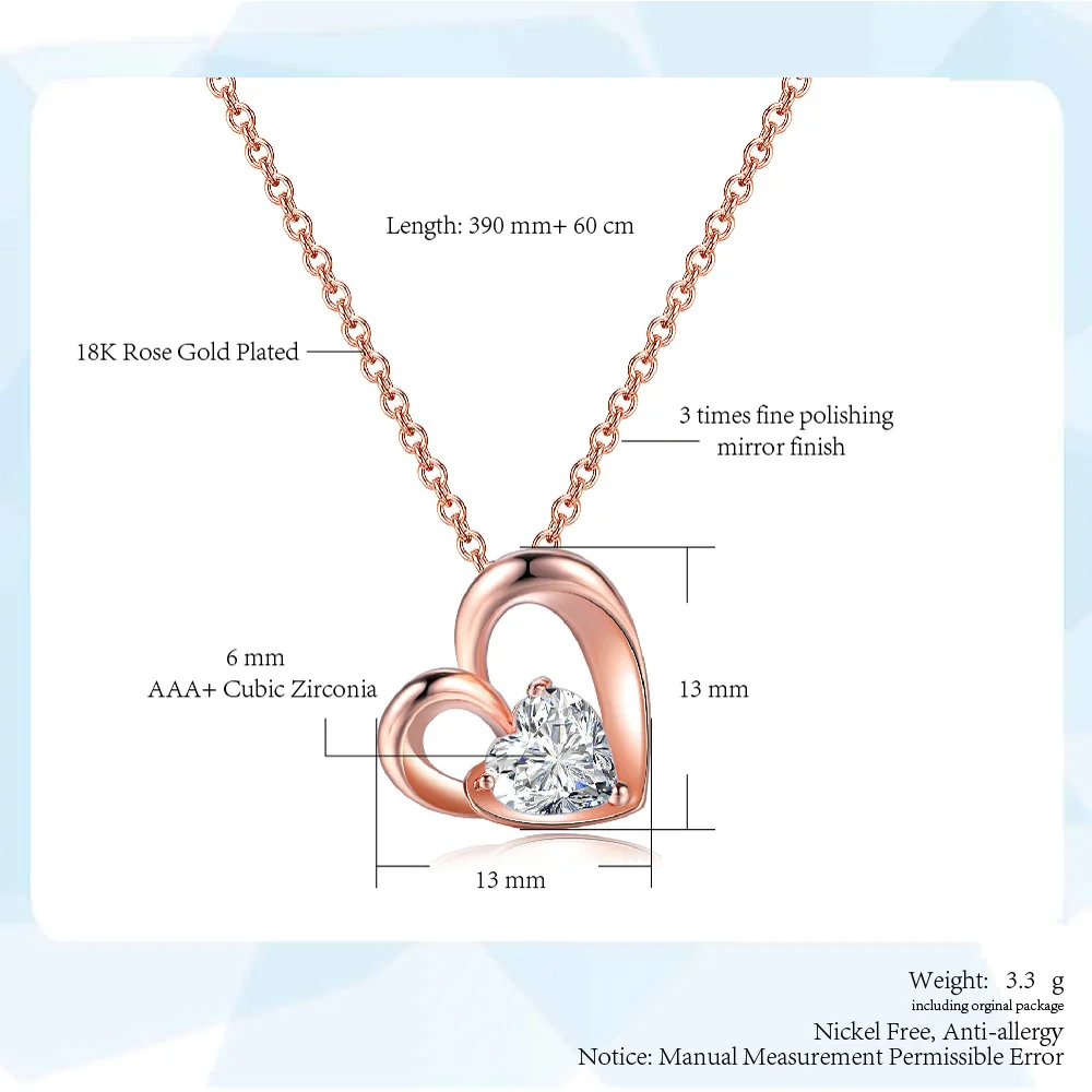 Double Fair New Australian Crystal Sweet Romantic Heart Choker Necklaces For Women Wedding Necklace Jewelry DFN056