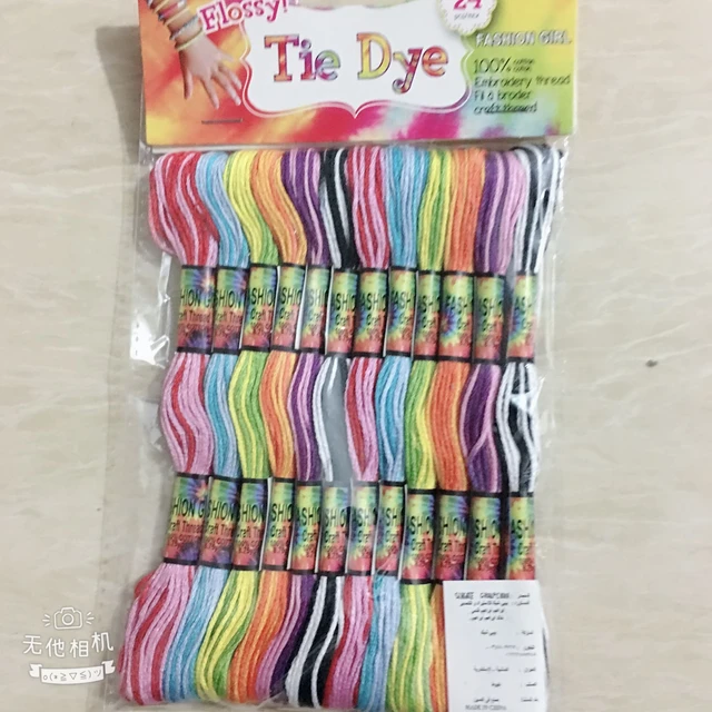 12yards Each Friendship Bracelet Cotton Pearl Craft Thread Tie Dye