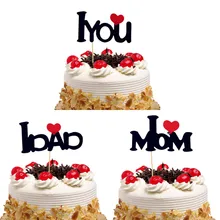 Флажки для торта кекс я люблю тебя торт Топпер я люблю маму/папу топперы Дети День рождения Свадебные упаковка для торта вечерние выпечки DIY