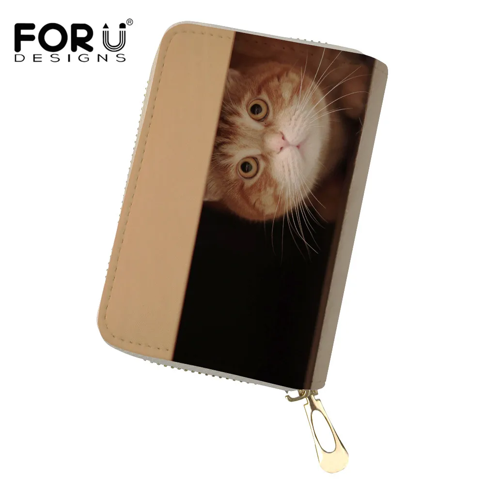 FORUDESIGNS Cute Cat Card Holder Brand High Quality Women Name ID ...