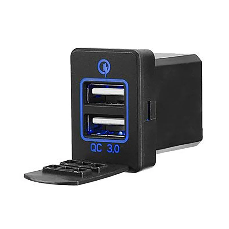 

Qc3.0 12-24V Led Dual Port Usb Interface Charger Socket Power Adapter For Toyota - Motorcycle Charger & Socket Adapter