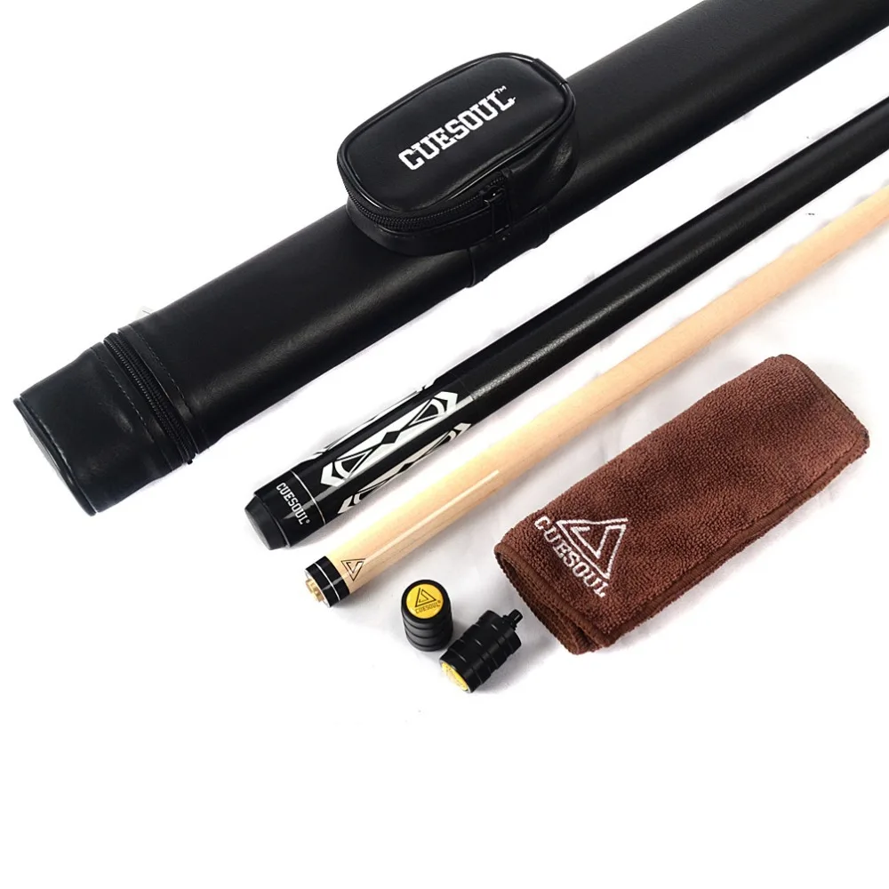 CUESOUL Special Price Pool Cue Stick with Black Cue Case& Clean Towel & Cue Protector