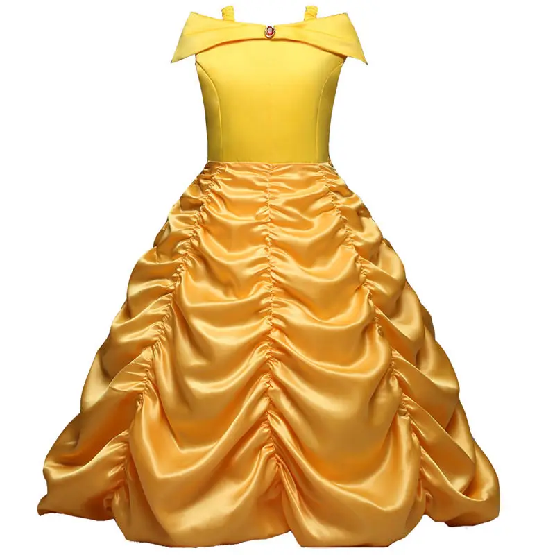 DAYLEBABY Принцесса Белль с открытыми плечами многослойный костюм платье для маленьких костюм для девушки для хеллоуина нарядное платье с аксессуарами - Цвет: Dresses