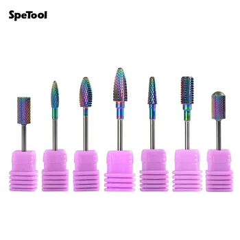 

SpeTool Multi-color Coated Tungsten Carbide Nail Drill Bit For Electric Manicure Machines Pedicure Files Nail Salon Tool D15