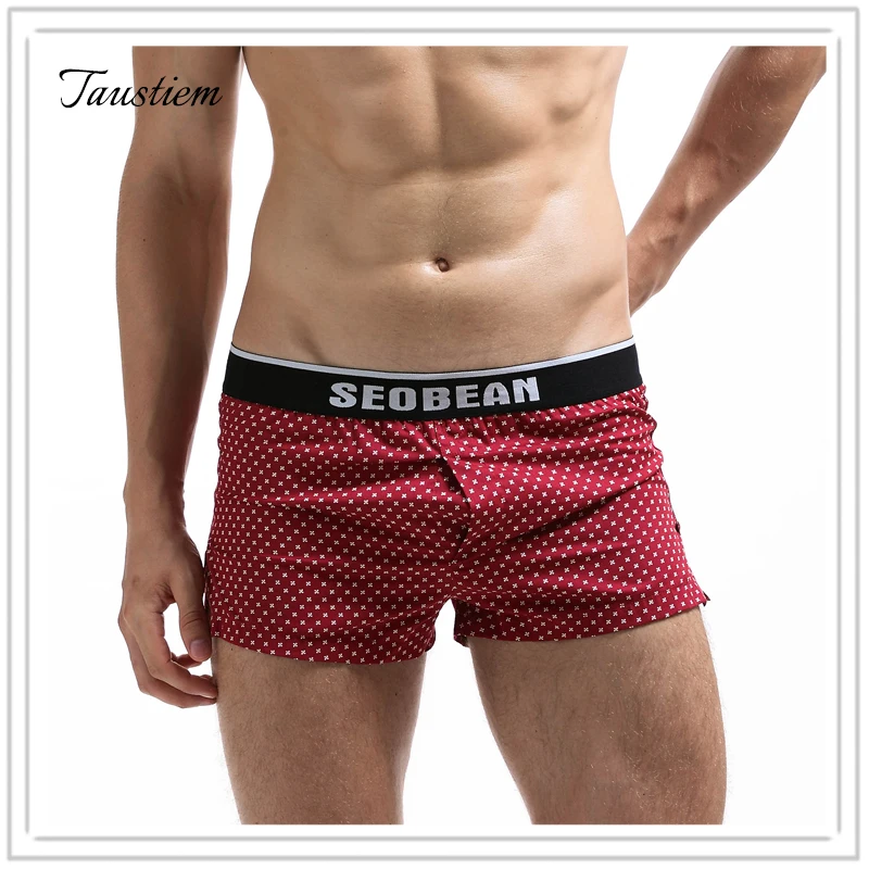 

Taustiem Brand Men Underwear Home Shorts Cotton Comfortable breathable Casual Shorts Man Fashion Boxers Trunks Short Pants