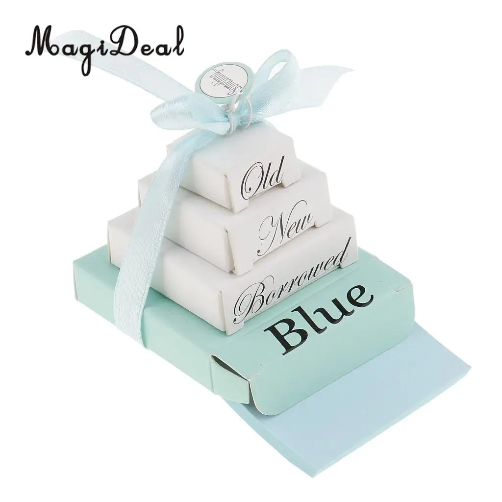 MagiDeal Mini Nesting Something Old New Borrowed Blue Wedding Planner Note Pads Boxes