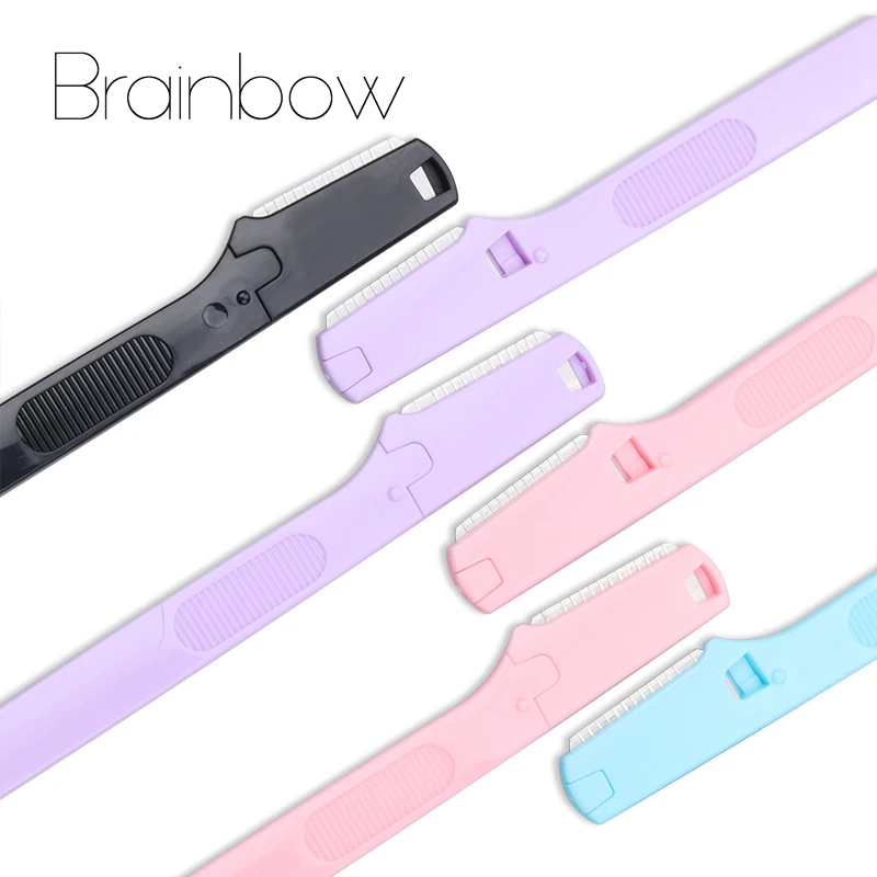 Brainbow 2pc/pack Colorful Eyebrow Trimmer Safe Makeup Knife Eyebrow