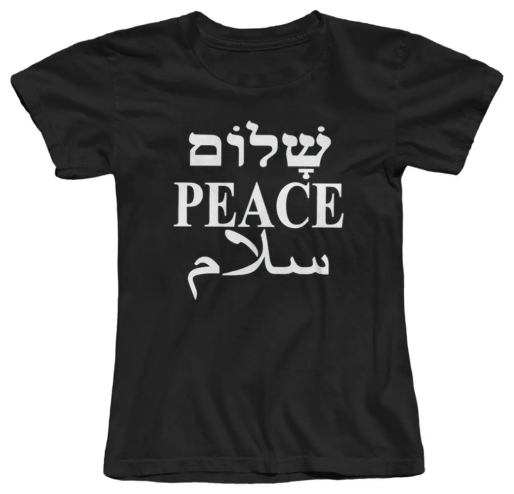 PEACE RELIGION NO WAR FREEDOM женская мягкая хлопковая Футболка* S, M, L, XL с коротким рукавом Camiseta Feminina футболка - Цвет: Черный