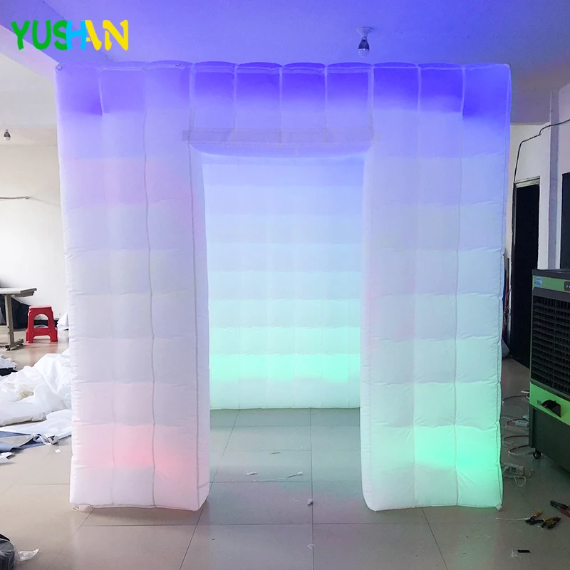 2018 популярный надувной фотобудка праздничный фон с RGB светодиодной лентой и