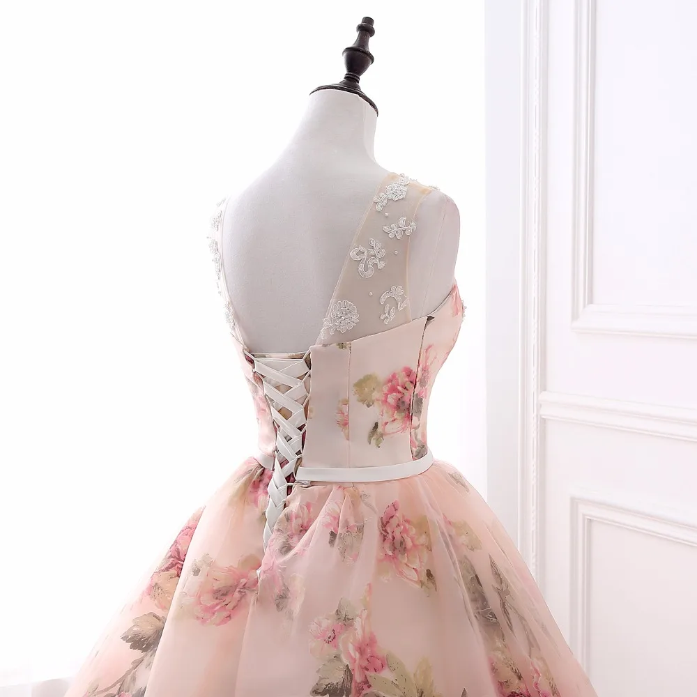 Vestido de noche, розовое кружевное платье с аппликацией и бусинами, бальное платье принцессы, Длинные вечерние платья с принтом для женщин