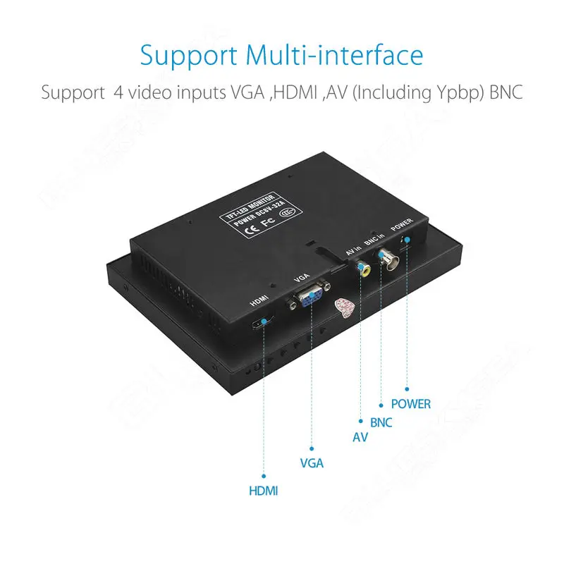 EYOYO JSWHD07 7 &quotTFT lcd цветной HDMl BNC монитор экран для ПК CCTV DVR камера безопасности