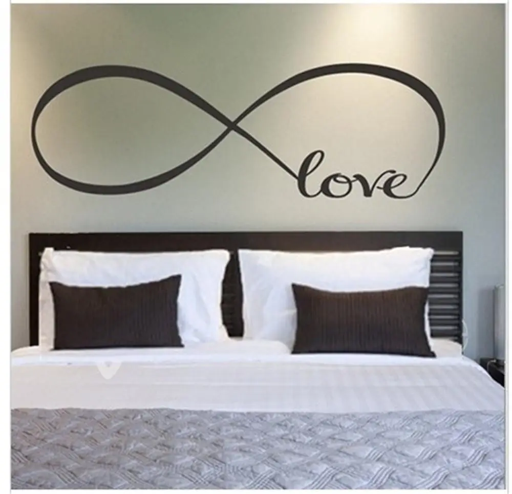 D0107COLOR LOVE INFINITY WALL DECAL LETTERING WORDS VINYL QUOTE DECOR