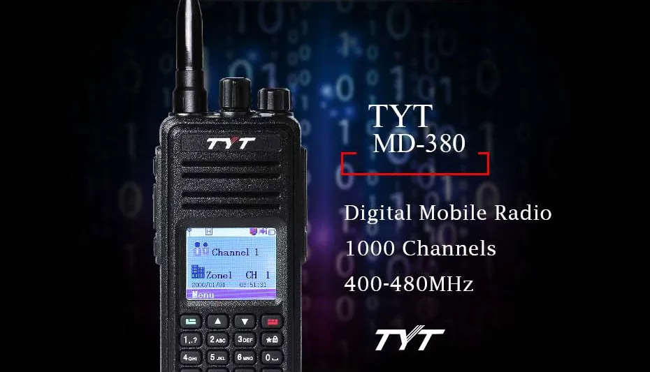 DMR цифровое мобильное радио TYT MD-380 Walkie Talkie 1000 канал Профессиональное двухстороннее радио UHF 400-480 МГц