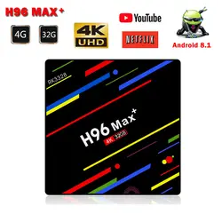 H96 Max + Android 8,1 ТВ коробка RK3328 Quad-Core 64bit 4 Гб DDR3 32 GB EMMC Смарт ТВ-приемник с wifi 4 K H.265 USB 3,0 H96 Max Media Player