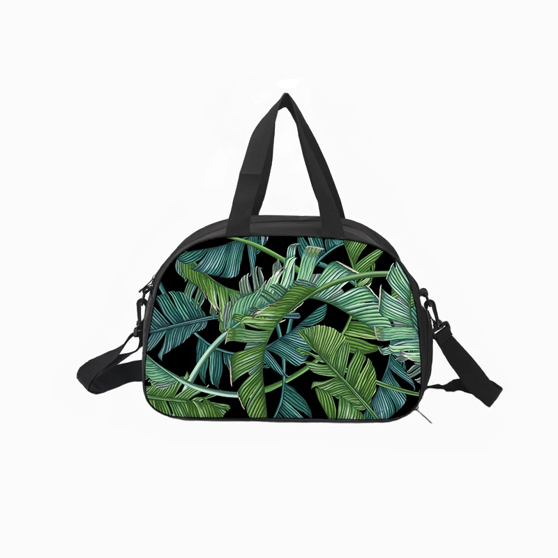 Индивидуальный Холст Дорожная сумка для фитнеса с 3d принтом листьев растений водостойкая большая емкость багажная сумка день путешествия
