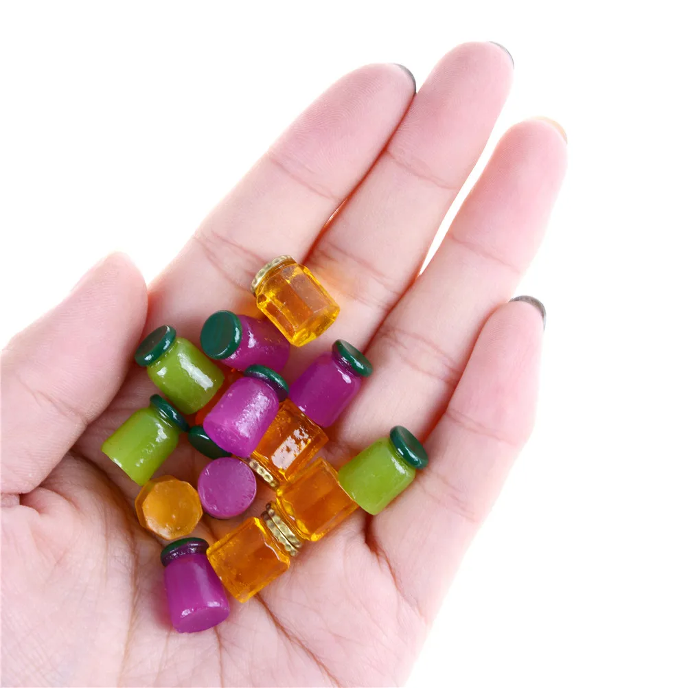 

5Pcs New mix Flavors Food Kitchen Toys Dollhouse Miniature Fruit Jam Bottles for Child Kids Toys Birthday Gift