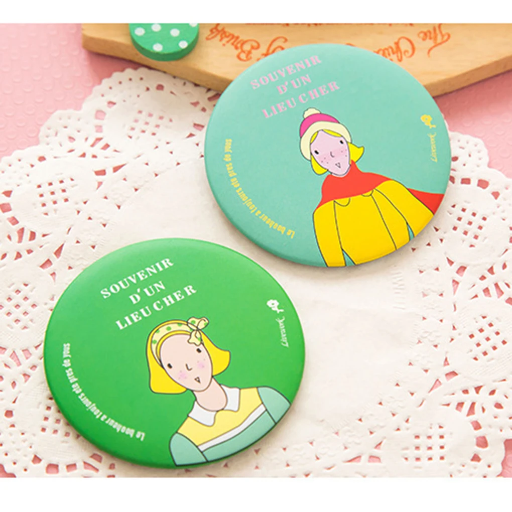 

HOT SALE Women Girls Mini Cartoon Mirror Handy Portable Round Pocket Purse Makeup Mirror Birthday Gift Random