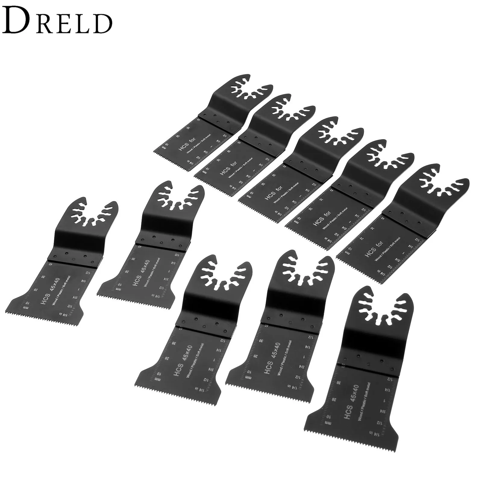 

DRELD 10Pcs Oscillating MultiTool 32-45mm HCS E-cut Saw Blade Metalworking Tool For Multimaster Renovator Bosch Power Tools