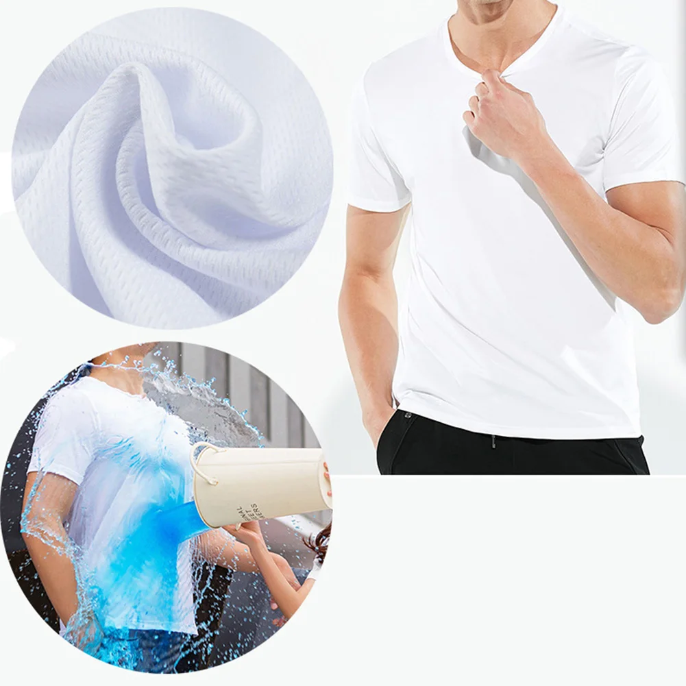 

2019 Men Anti-Dirty Summer Short sleeve T-Shirt O-neck Solid Tees Waterproof Quick Dry Tops Sport Breathable Casual Shirts