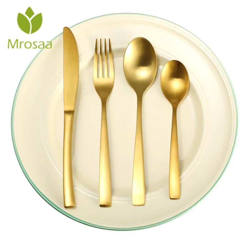 

Stainless Steel Dinnerware Cutlery Fork Knife Scoop ladle tool Tableware Set Gift High Quality